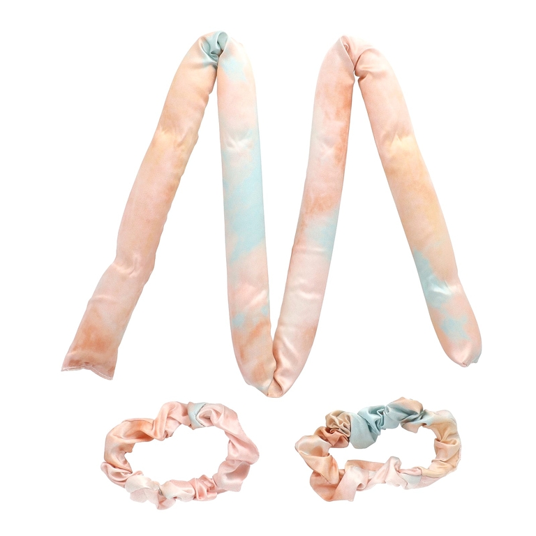 Kitsch, The Satin Heatless Curling Set, Sunset Tie Dye, 1 Set