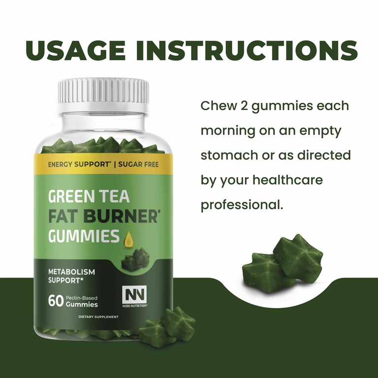 Nobi Nutrition, Жиросжигающие жевательные таблетки с зеленым чаем, 60 жевательных таблеток на основе пектина
