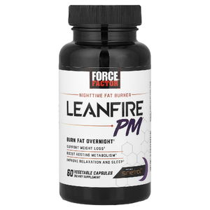 Force Factor, Leanfire PM™, жиросжигатель для приёма на ночь, 60 растительных капсул