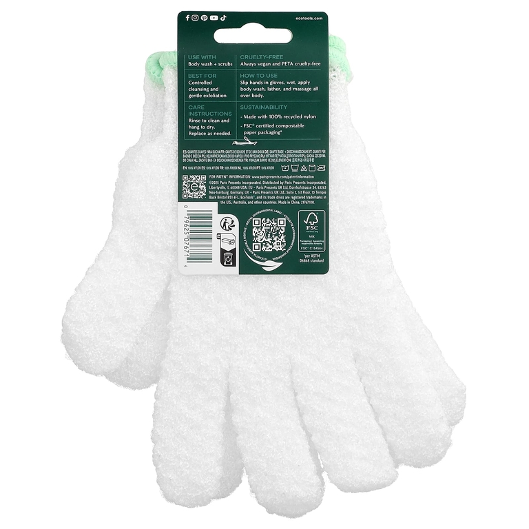 EcoTools, Перчатки для нежной ванны и душа, с маслом авокадо, 1 пара