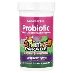 NaturesPlus, Animal Parade®, жевательный пробиотик для детей, смесь ягод, 30 жевательных пастилок