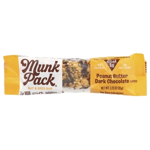 Munk Pack, Nut & Seed Bar, темный шоколад с арахисовой пастой, 35 г (1,23 унции) (Товар снят с продажи) 