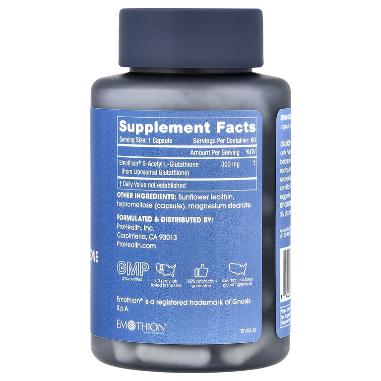 ProHealth Longevity, S-ацетил-L-глутатион, 300 мг, 60 капсул