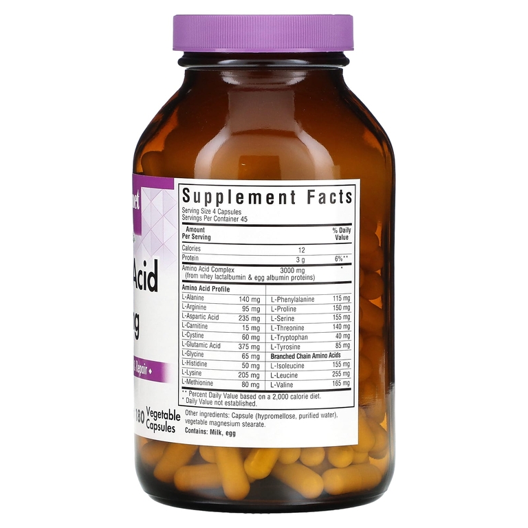 Bluebonnet Nutrition, аминокислоты, 750 мг, 180 растительных капсул
