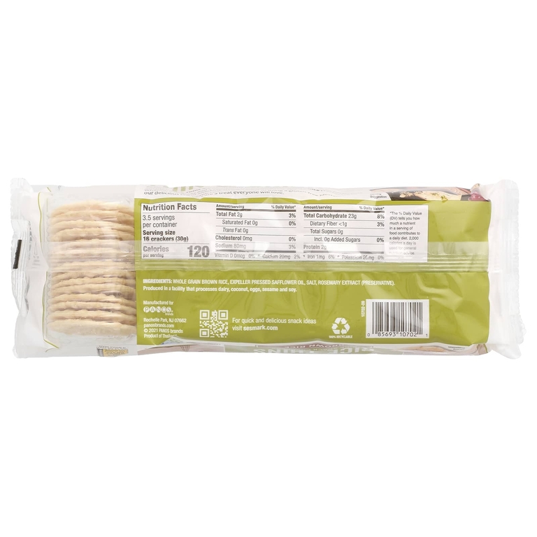 Sesmark, Rice Thins, рисовые крекеры, коричневый рис, 100 г (3,5 унции) (Товар снят с продажи) 