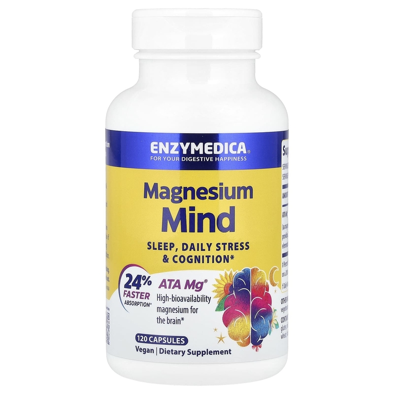 Enzymedica, Mind, магний, 120 капсул (350 мг в 1 капсуле)
