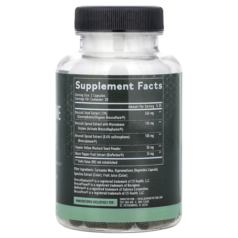 SMNutrition, активированный комплекс с сульфорафаном, с отсроченным высвобождением, 60 капсул