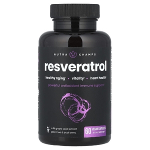 NutraChamps, ресвератрол, 60 веганских капсул