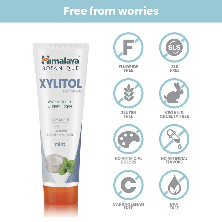 Himalaya, Зубная паста с ксилитолом, мята, 113 г (4 унции)