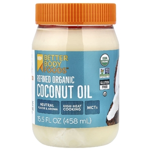 BetterBody Foods, рафинированное органическое кокосовое масло, 458 мл (15,5 жидк. унции)