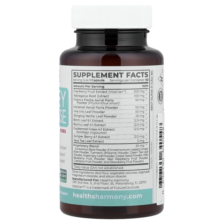 Healths Harmony, Очищение почек с клюквой и травами, 60 капсул (Товар снят с продажи) 