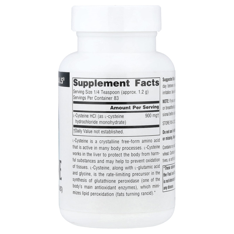 Source Naturals, L-цистеин в порошке, в свободной форме, 100 г (3,53 унции)
