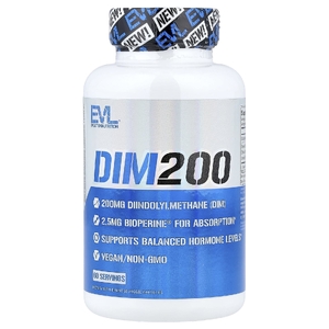 EVLution Nutrition, DIM 200, 200 мг, 60 растительных капсул