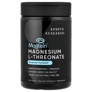 Sports Research, Magtein®, L-треонат магния, 90 растительных капсул (666 мг в 1 капсуле)