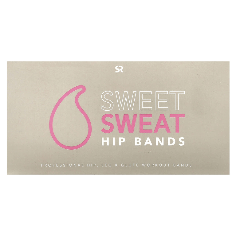 Sports Research, Sweet Sweat, эспандеры для бедер, розовые, 3 шт.
