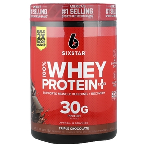 SIXSTAR, 100% Whey Protein Plus, сывороточный протеин плюс, тройной шоколад, 821 г (1,81 фунта)