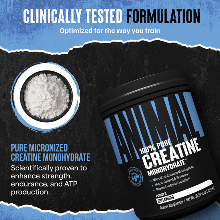 Animal, 100% Pure Creatine Monohydrate™, чистый моногидрат креатина, порошок, без добавок, 1 кг (2,2 фунта)