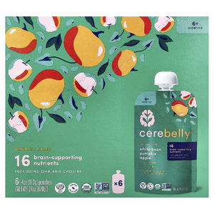 Cerebelly, органическое пюре, белая фасоль, тыква и яблоко, 6 паучей по 113 г (4 унции)
