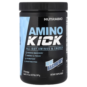 NutraBio, Amino Kick™, со вкусом голубой малины, 269 г (0,59 фунта) (Товар снят с продажи) 