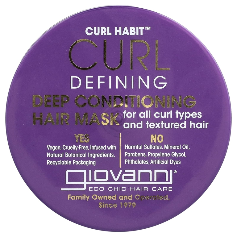 Giovanni, Curl Habit™, маска для волос, для глубокого кондиционирования, для всех типов локонов и текстурированных волос, 295 мл (10 жидк. унций)