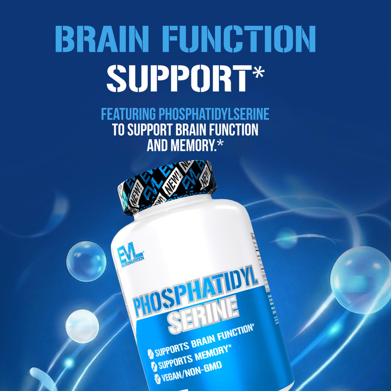 EVLution Nutrition, фосфатидилсерин, 60 вегетарианских капсул (150 мг в 1 капсуле)