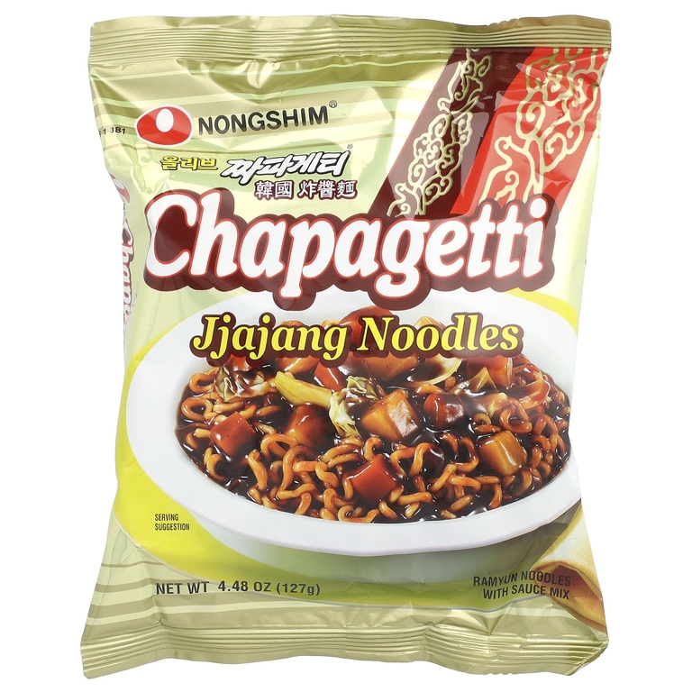 Nongshim, Лапша Chapagetti Jjajang, 4 пакетика по 127 г (4,48 унции) (Товар снят с продажи) 