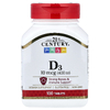 21st Century, витамин D3, 10 мкг (400 МЕ), 100 таблеток