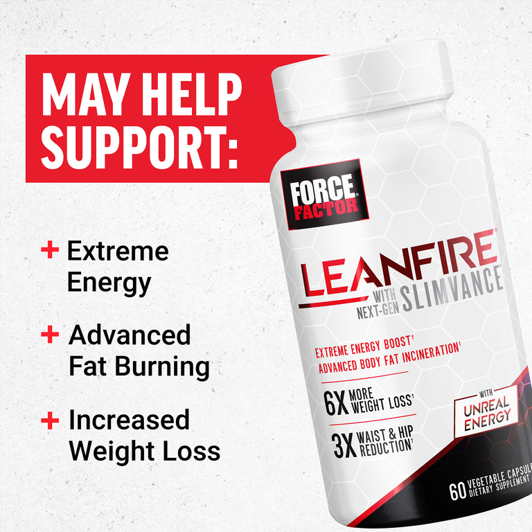 Force Factor, LeanFire® с Next-Gen Slimvance®, 60 растительных капсул
