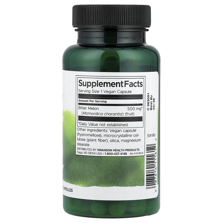 Swanson Vitamins, Full Spectrum®, горькая дыня, 500 мг, 60 веганских капсул