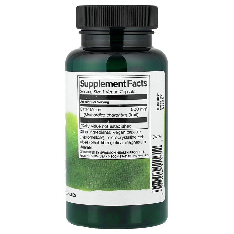 Swanson Vitamins, Full Spectrum®, горькая дыня, 500 мг, 60 веганских капсул