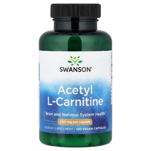 Swanson Vitamins, Ацетил-L-карнитин, 500 мг, 100 веганских капсул
