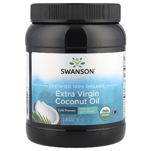 Swanson Vitamins, Сертифицированное 100% органическое кокосовое масло первого отжима, 1,53 кг (3 фунта 6 унций)