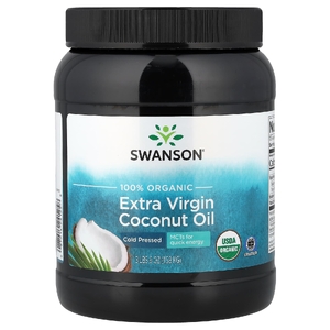 Swanson Vitamins, 100% органическое кокосовое масло холодного отжима, 1,53 кг (3 фунта 6 унций)
