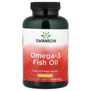 Swanson Vitamins, Рыбий жир с омега-3, лимон, 150 капсул