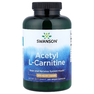 Swanson Vitamins, ацетил-L-карнитин, 500 мг, 240 веганских капсул