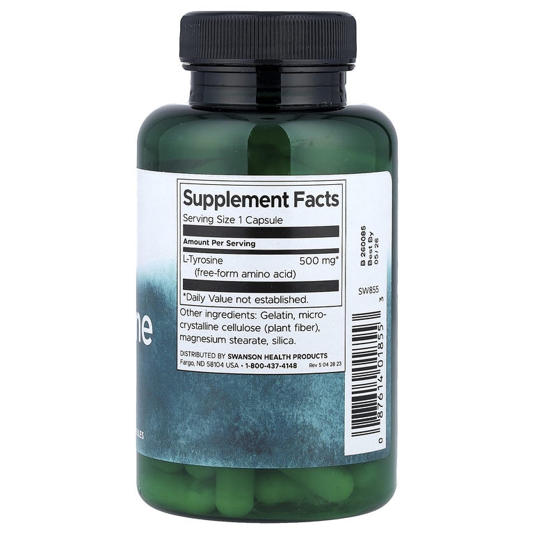Swanson Vitamins, L-тирозин, 500 мг, 100 капсул