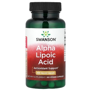 Swanson Vitamins, альфа-липоевая кислота, 600 мг, 60 веганских капсул