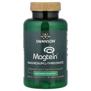 Swanson Vitamins, Magtein®, L-треонат магния, 90 веганских капсул
