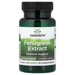 Swanson Vitamins, экстракт пажитника, 300 мг, 60 веганских капсул