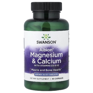 Swanson Vitamins, Albion®, магний и кальций с витаминами D3 и K2, 90 капсул
