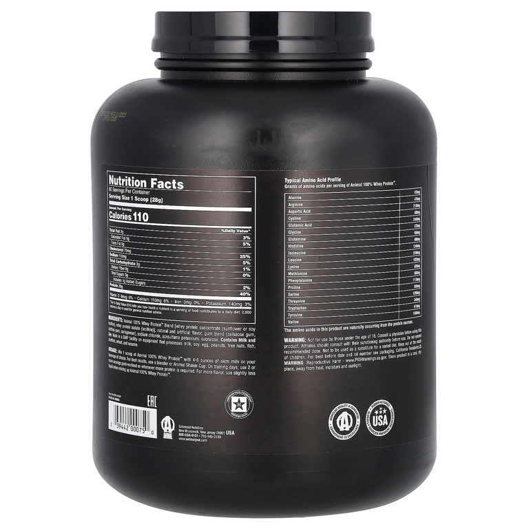 Animal, 100% порошок Whey Protein™, классическая ваниль, 1,81 кг (4 фунта) (Товар снят с продажи) 