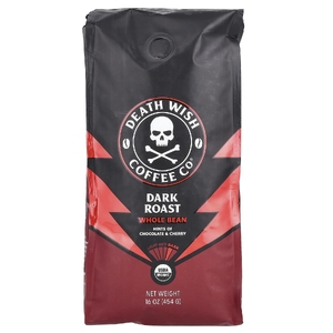Death Wish Coffee, Цельные бобы, темная обжарка, 454 г (16 унций)