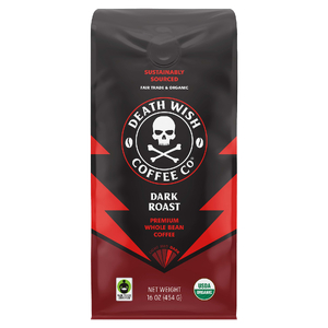 Death Wish Coffee, Цельные бобы, темная обжарка, 454 г (16 унций)