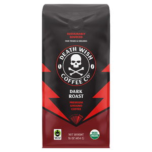 Death Wish Coffee, Молотый, темная обжарка, 454 г (16 унций) (Товар снят с продажи) 