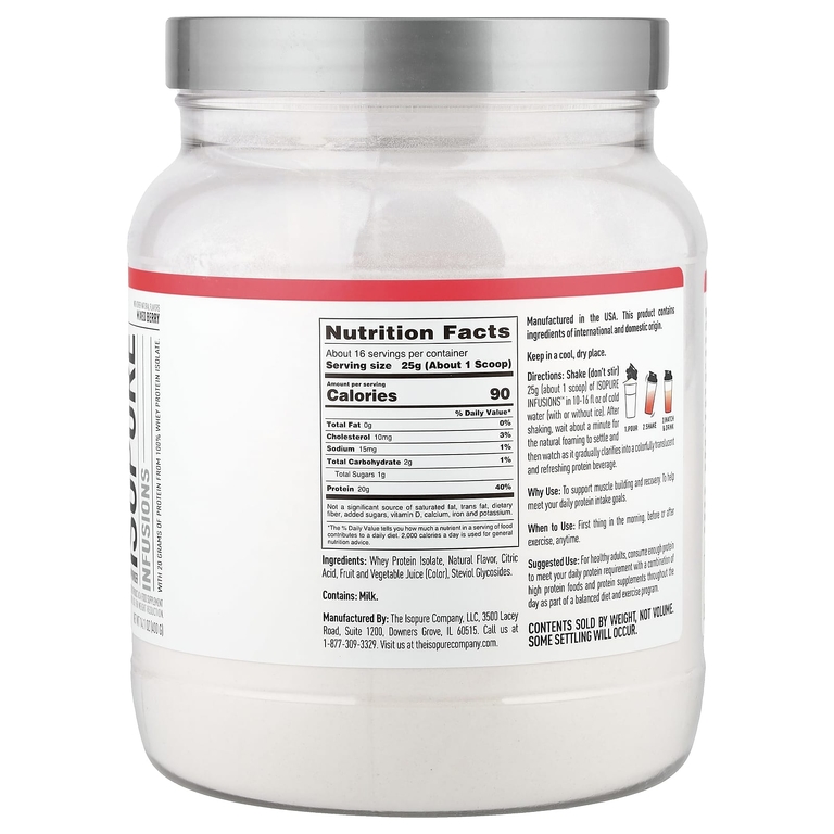 Isopure, Infusions, протеиновый порошок, ягодное ассорти, 400 г (14,1 унции)