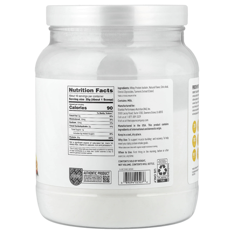 Isopure, чистый низкоуглеводный протеиновый порошок, ананас, апельсин и банан, 400 г (14,1 унции)