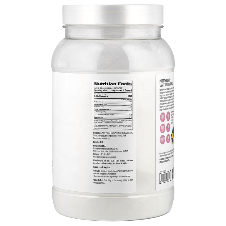  Isopure, протеиновый порошок, со вкусом тропического пунша, 900 г (1,98 фунта)