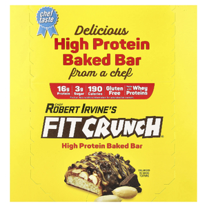 FITCRUNCH, Запеченный батончик с высоким содержанием протеина, шоколад и арахисовая паста, 9 батончиков, 46 г (1,62 унции)