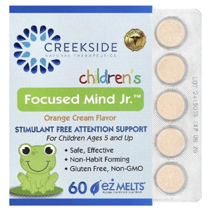 Creekside Natural Therapeutics, Children's Focused Mind Jr.™, апельсиновый крем, 60 таблеток EZ-Melt®