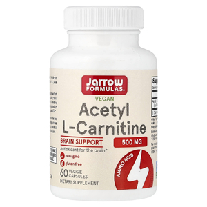 Jarrow Formulas, ацетил-L-карнитин, 500 мг, 60 растительных капсул
